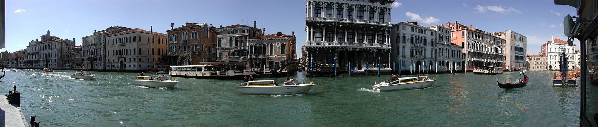 Canal Grande'nin panoramik görüntüsü.