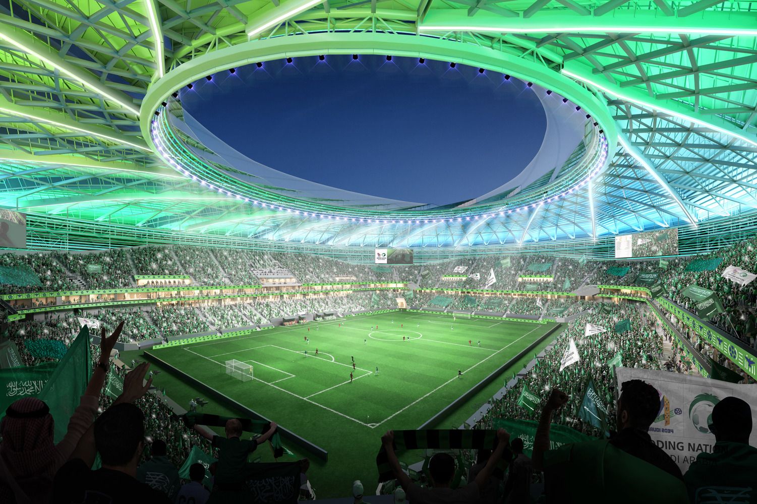 Aramco Stadium / Foster + Partners (Al Khobar). Resim FIFA 2014 Suudi Arabistan